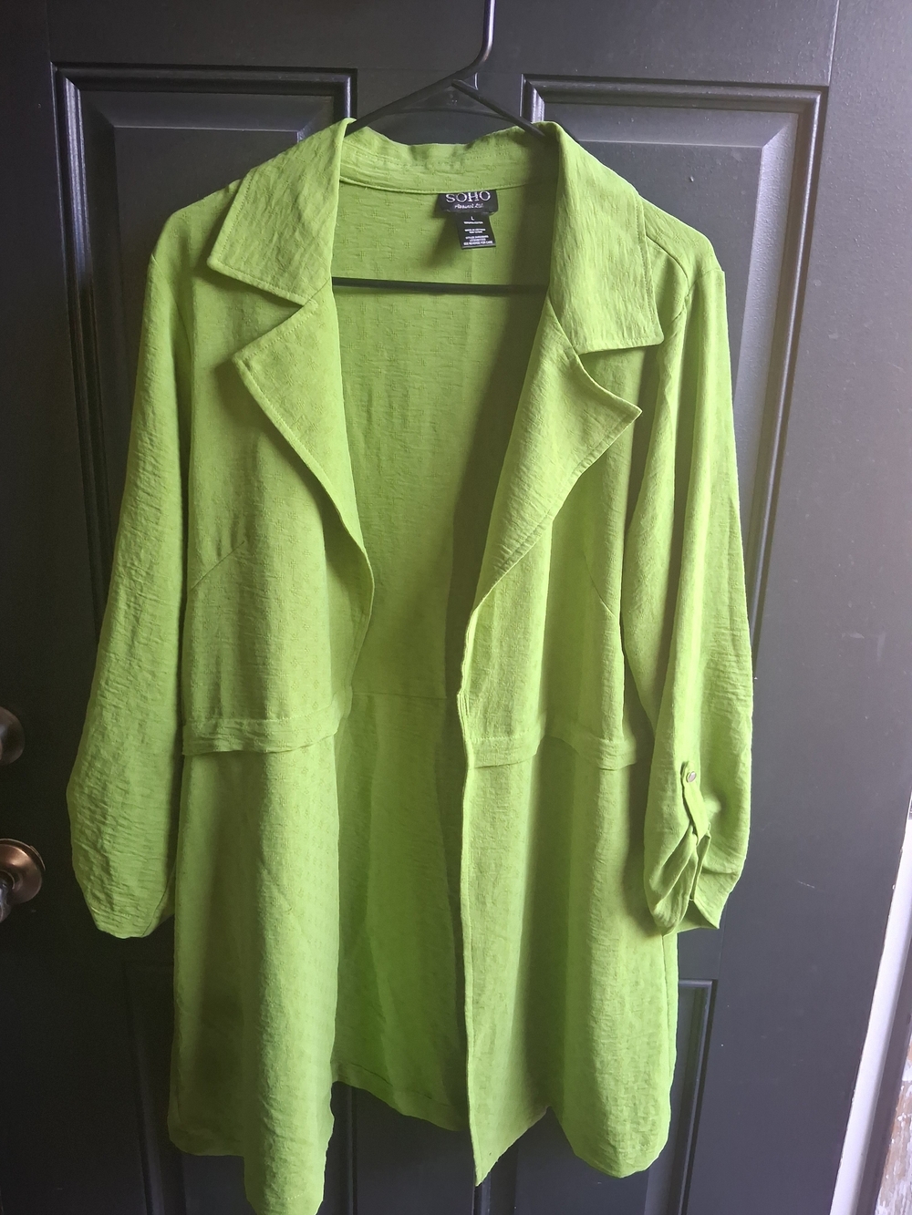 SOHO Lightweight Lime Green Open Front Jacket
